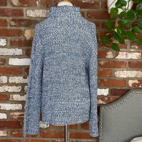 Caslon Shaker Mock Neck Sweater Blue Size XS - Picture 7 of 10